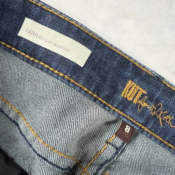 Kut From The Kloth Jeans Women's 33x30 Farrah Bootcut Mid Rise Blue Denim Tag 8 - Picture 7 of 16